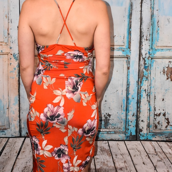 TROPICAL RUCHED WRAP MINI DRESS - Picture 3 of 6